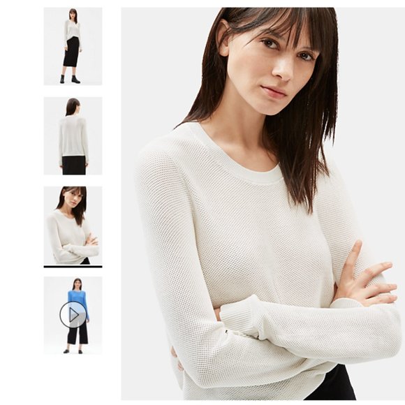 Eileen Fisher Tencel Stretch Round Neck Top NWT Size M